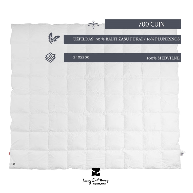 DREAM antklodė, žąsų pūkai 700 (DAUGIASEZONINĖ)