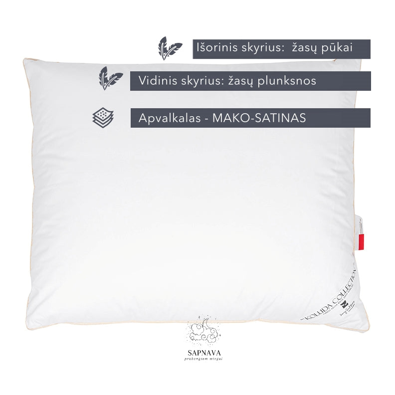 Išskirtinė pūkinė pagalvė „KOLUDA“  – 100% žąsų pūkas