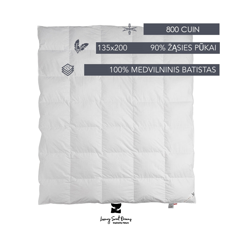 PREMIUM antklodė, žąsų pūkai 800 (DAUGIASEZONINĖ)