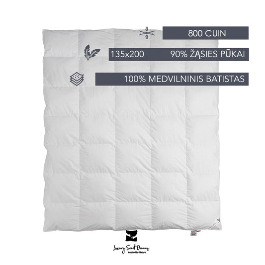 PREMIUM antklodė, žąsų pūkai 800 (DAUGIASEZONINĖ)